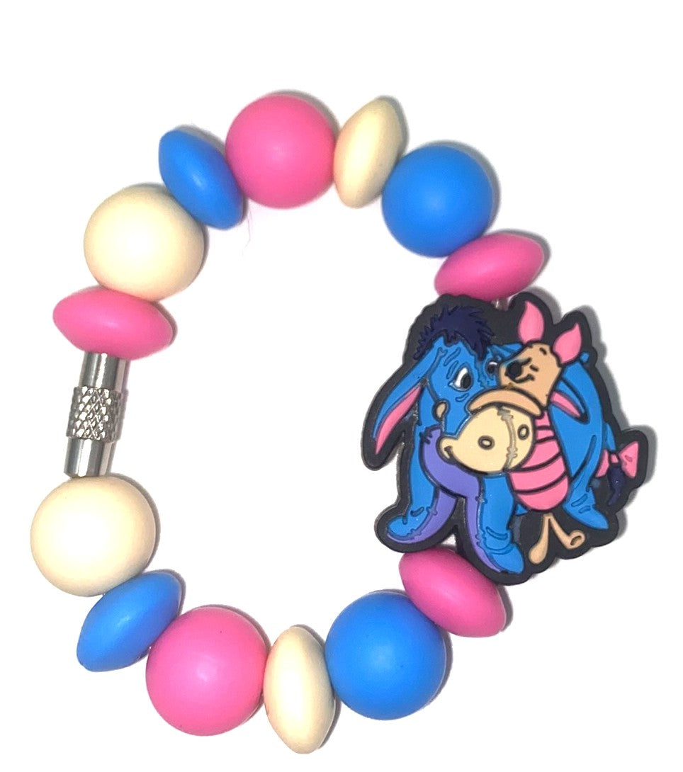 Blue Sad Donkey & Shy Piglet Yellow Honey Bear Friend Stanley Tumbler Cup Handle Charm