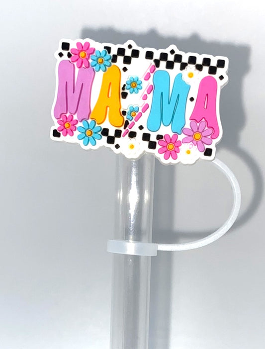 Mama Electric Floral Straw Topper