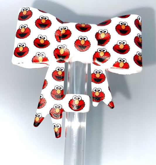 Elmo Sesame Street Bow Straw Topper