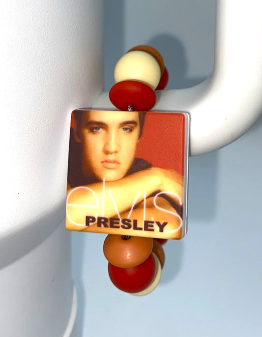 Elvis The King Album Cover Printed Stanley Cup Tumbler Cup Handle Charm