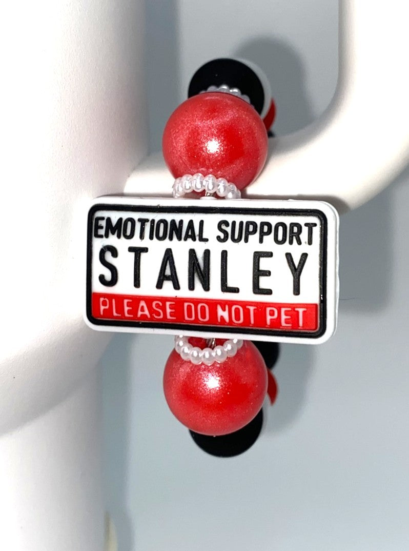 Emotional Support Stanley Please Do Not Pet Stanley Tumbler Cup Handle Charm