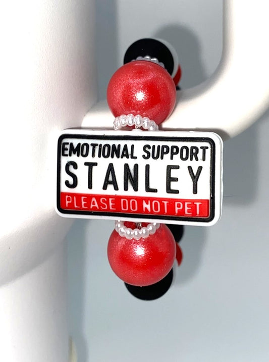 Emotional Support Stanley Please Do Not Pet Stanley Tumbler Cup Handle Charm