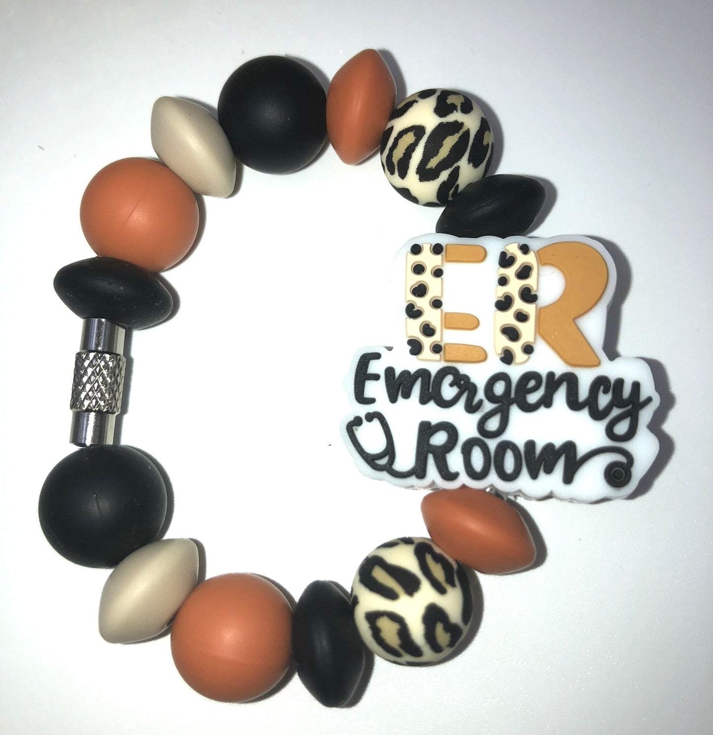 Emergency Room ER Nurse Leopard Print Stanley Tumbler Cup Handle Charm