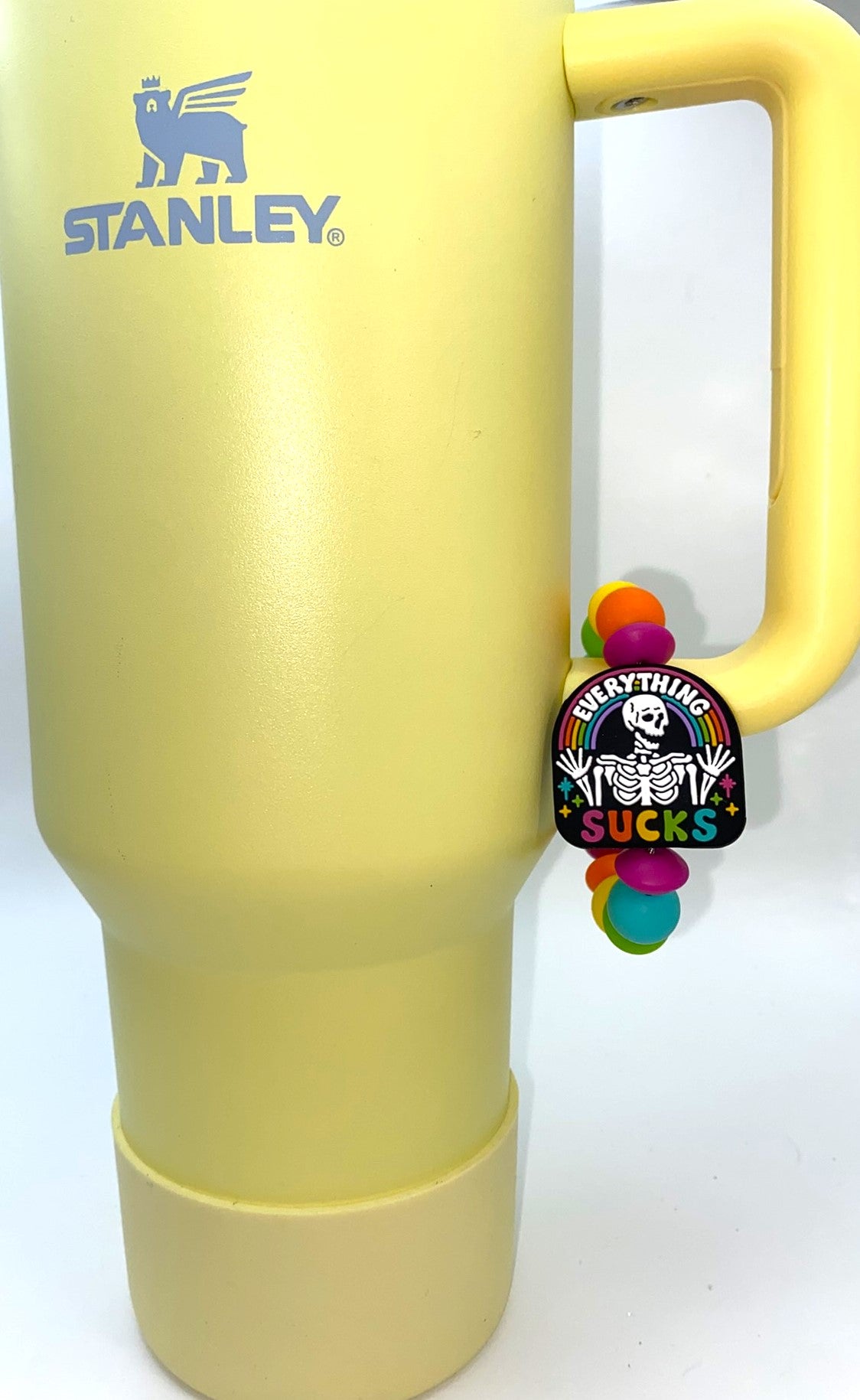 Everything Sucks Skeleton Rainbow Stanley Tumbler Cup Handle Charm