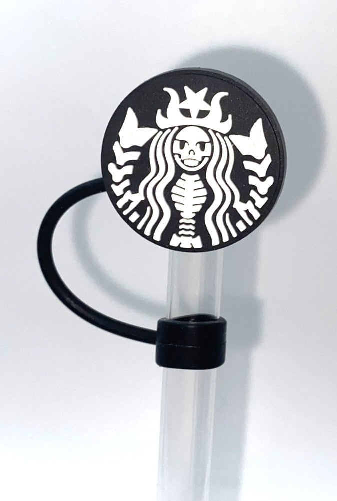 White Evil Starbies Straw Topper