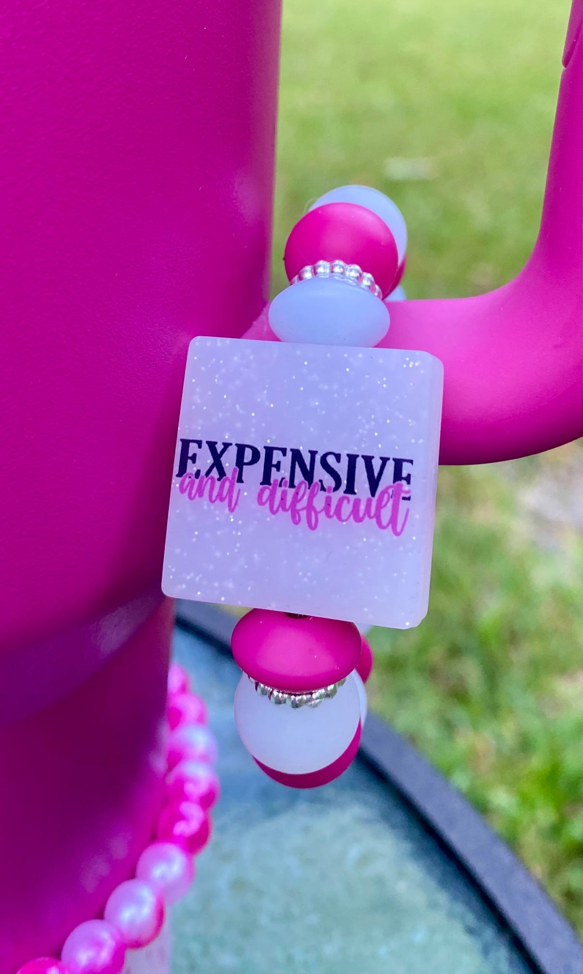 Expensive & Difficult Glitter Stanley Tumbler Cup Handle Charm
