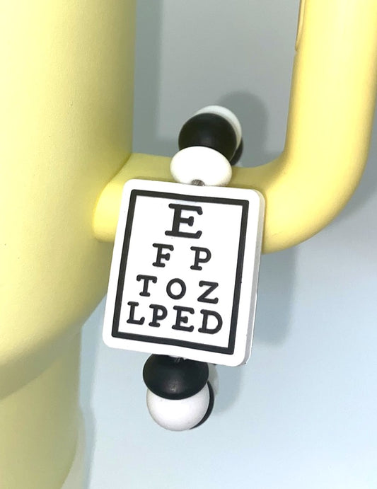 Eye Chart Optometrist Stanley Tumbler Cup Handle Charm