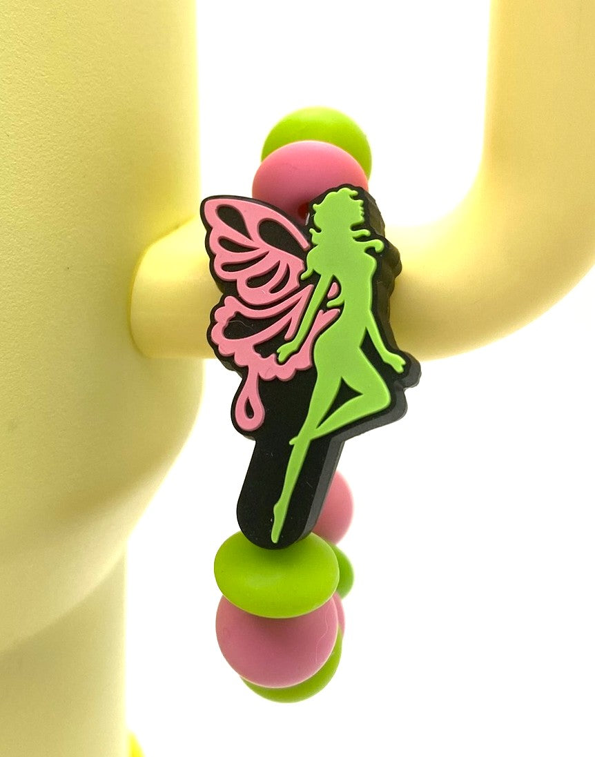 Fairy Pink & Green Stanley Tumbler Cup Handle Charm