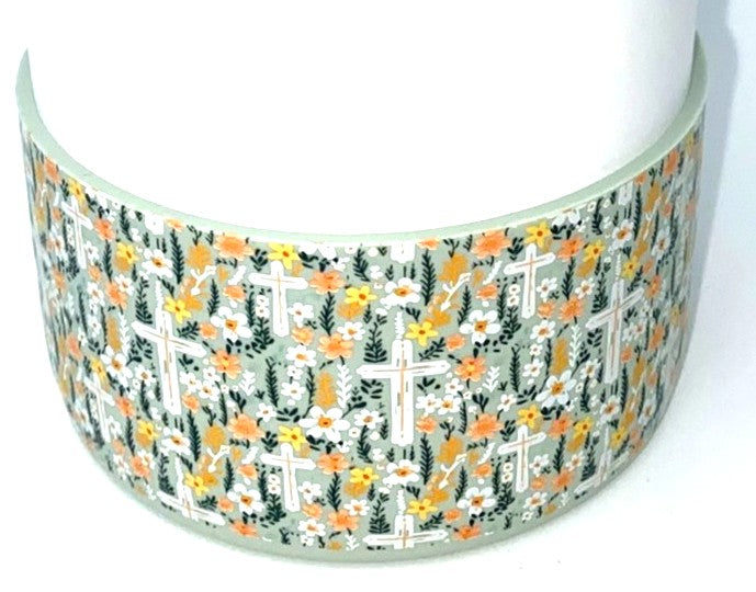 Faith Crosses Floral Tumbler Boot Sleeve #164