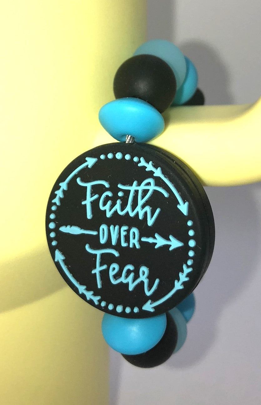 Faith Over Fear Blue Stanley Tumbler Cup Handle Charm