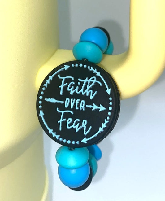 Faith Over Fear Blue Stanley Tumbler Cup Handle Charm