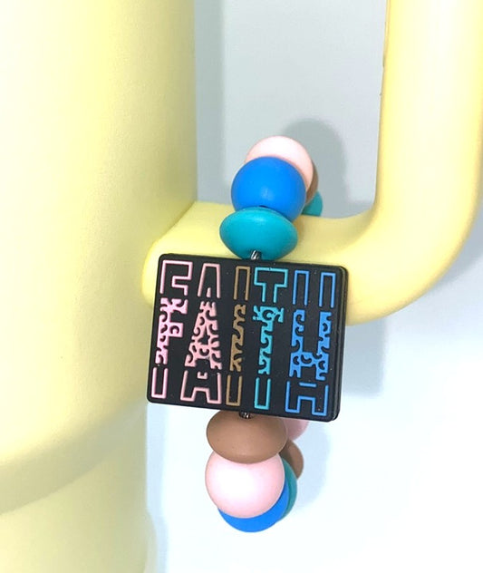 Faith Colorful Stanley Tumbler Cup Handle Charm