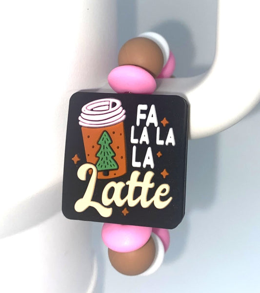 Fa La La La Latte Christmas Coffee Stanley Tumbler Cup Handle Charm