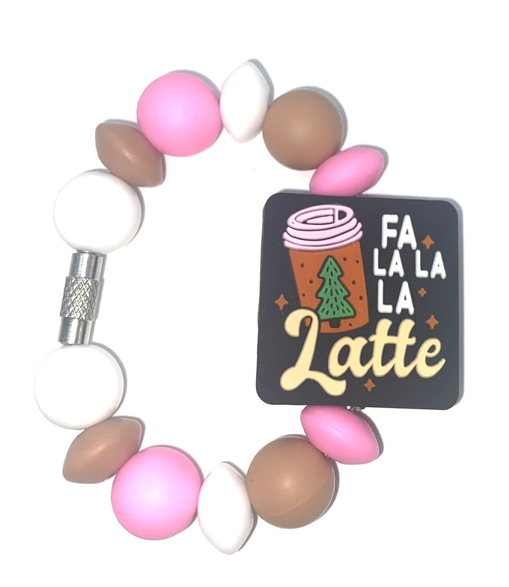 Fa La La La Latte Christmas Coffee Stanley Tumbler Cup Handle Charm
