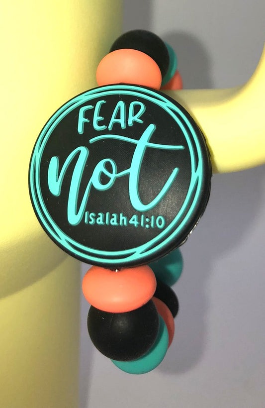 Teal Fear Not Isaiah 41:10 Stanley Tumbler Cup Handle Charm