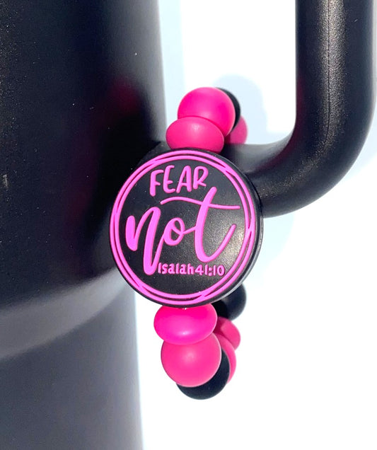 Pink Fear Not Isaiah 41:10 Stanley Tumbler Cup Handle Charm