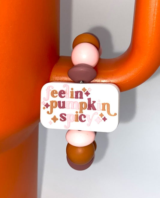 Feeling Pumpkin Spicy Stanley Tumbler Cup Handle Charm