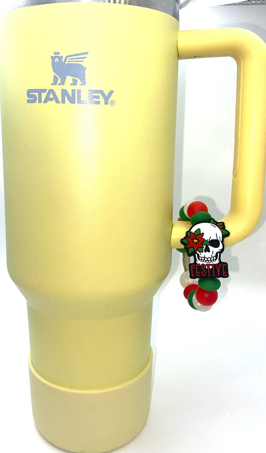 Festive Skull Christmas funny Stanley Tumbler Cup Handle Charm