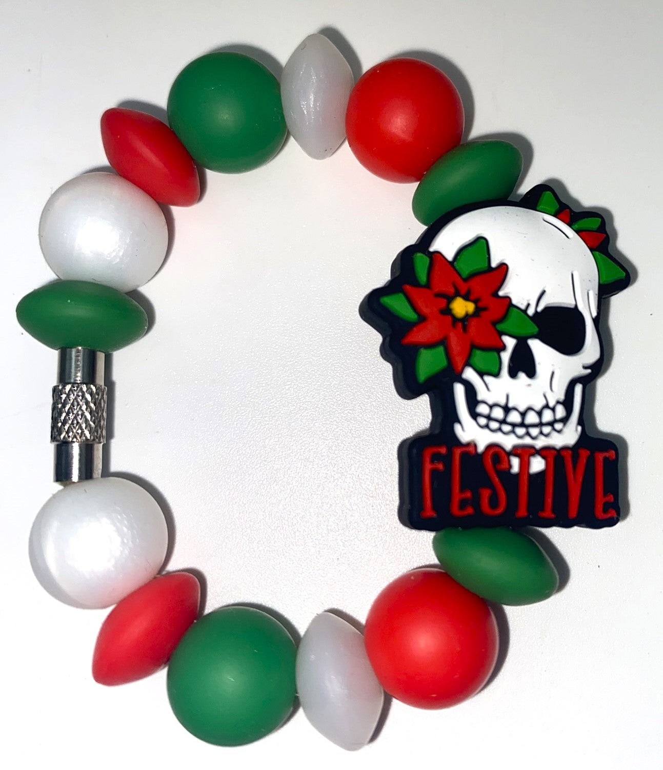 Festive Skull Christmas funny Stanley Tumbler Cup Handle Charm