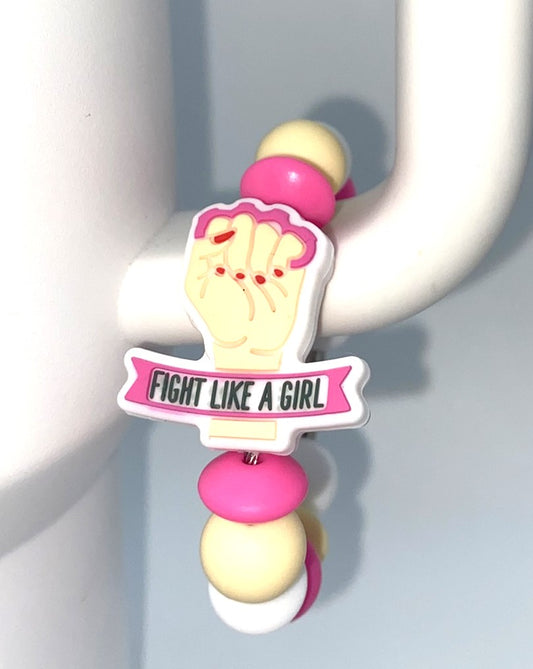 Fight Like A Girl Breast Cancer Awareness Stanley Tumbler Cup Handle Charm