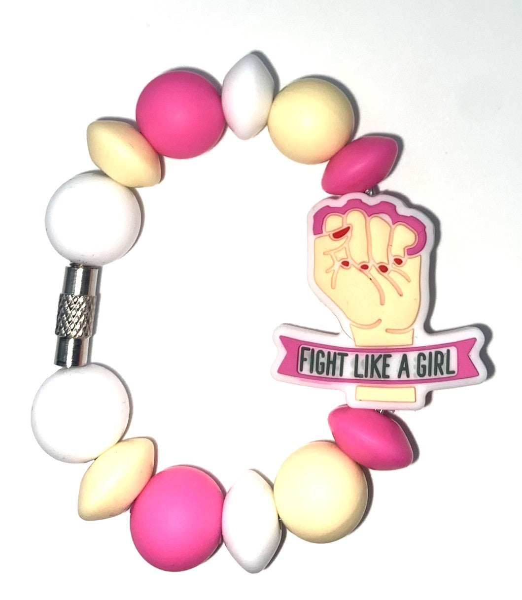Fight Like A Girl Breast Cancer Awareness Stanley Tumbler Cup Handle Charm