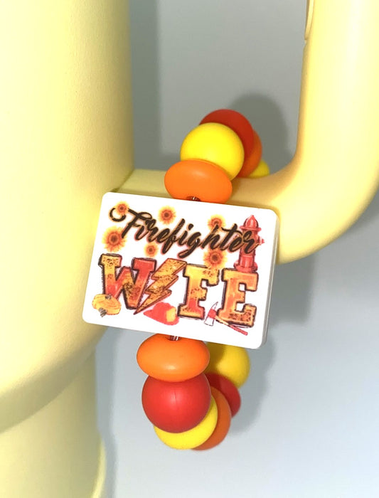 Firefighter Wife Printed Stanley Tumbler Cup Handle Charm