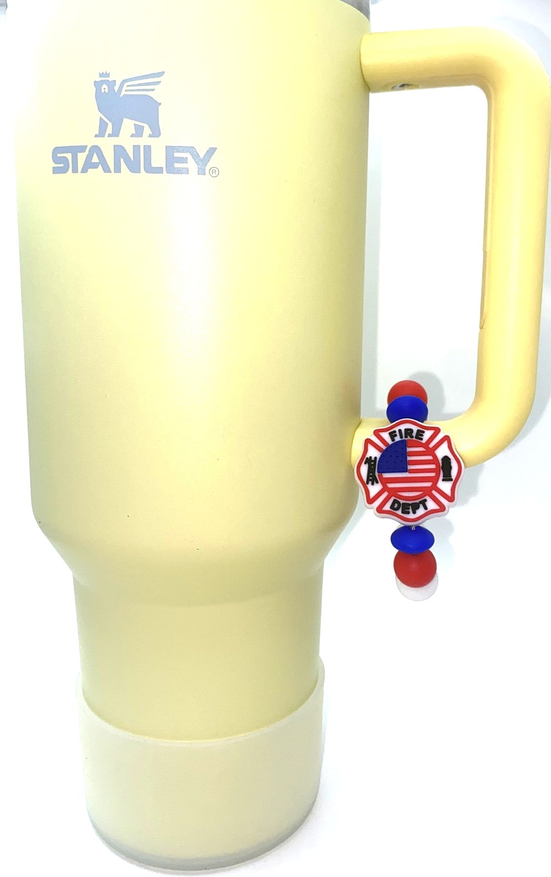 Patriotic Firefighter Shield Maltese Cross Symbol Stanley Tumbler Cup Handle Charm