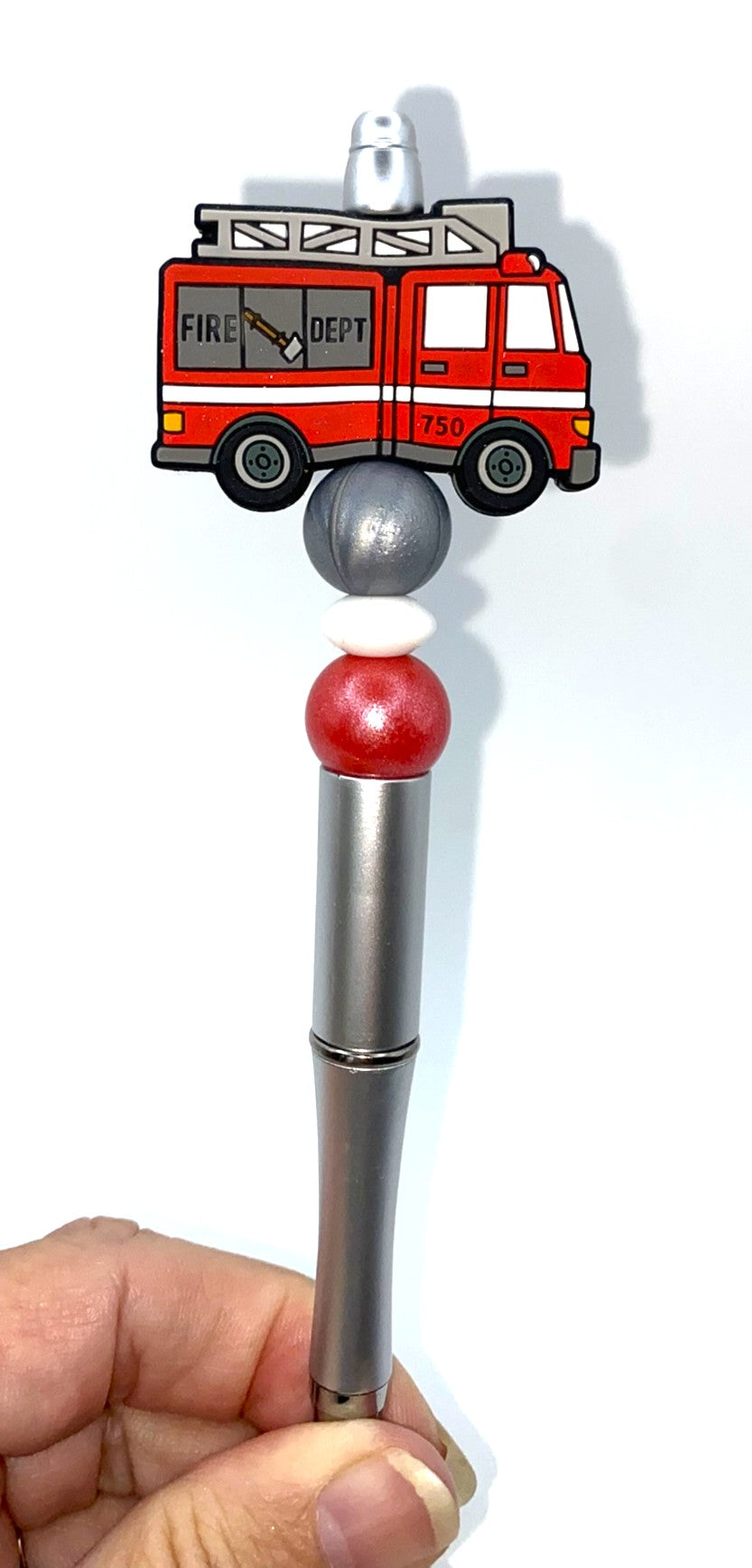 Fire Truck Hook & Ladder Beaded Pen