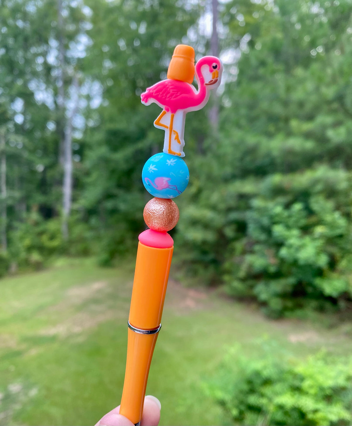 Flamingo Tropical Bird Beaded Pen
