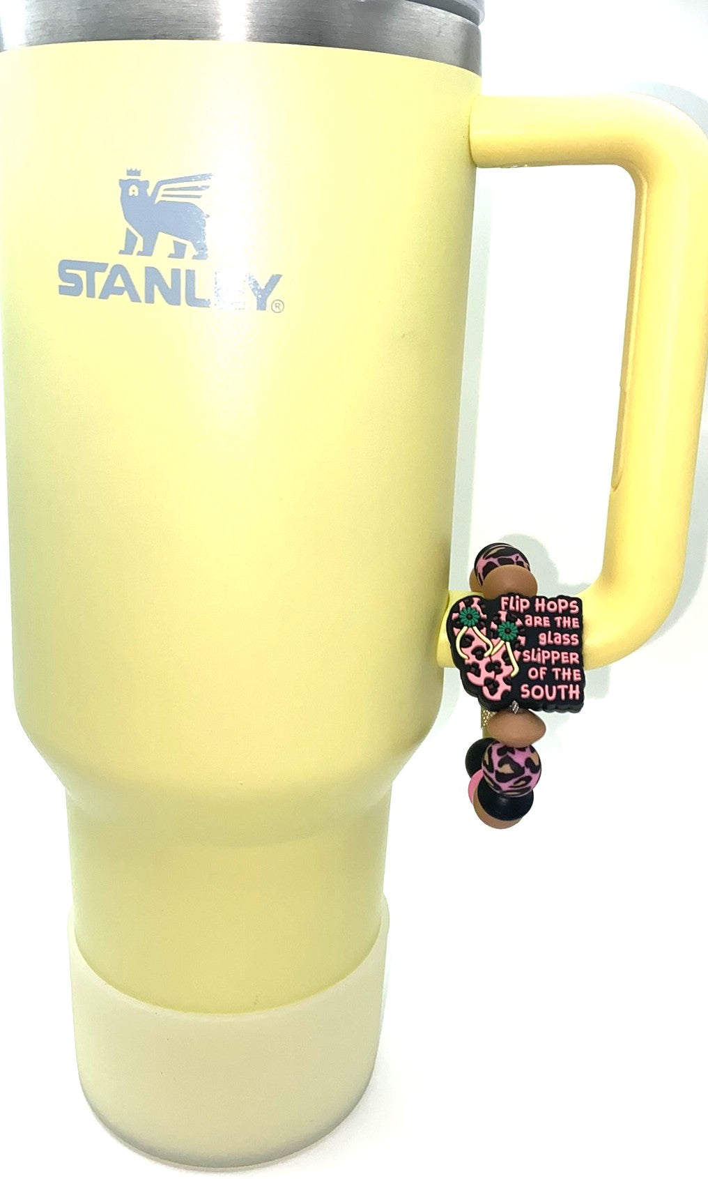 Flip Hops Are The Glass Slipper Of The South Leopard Print Stanley Tumbler Cup Handle Charm