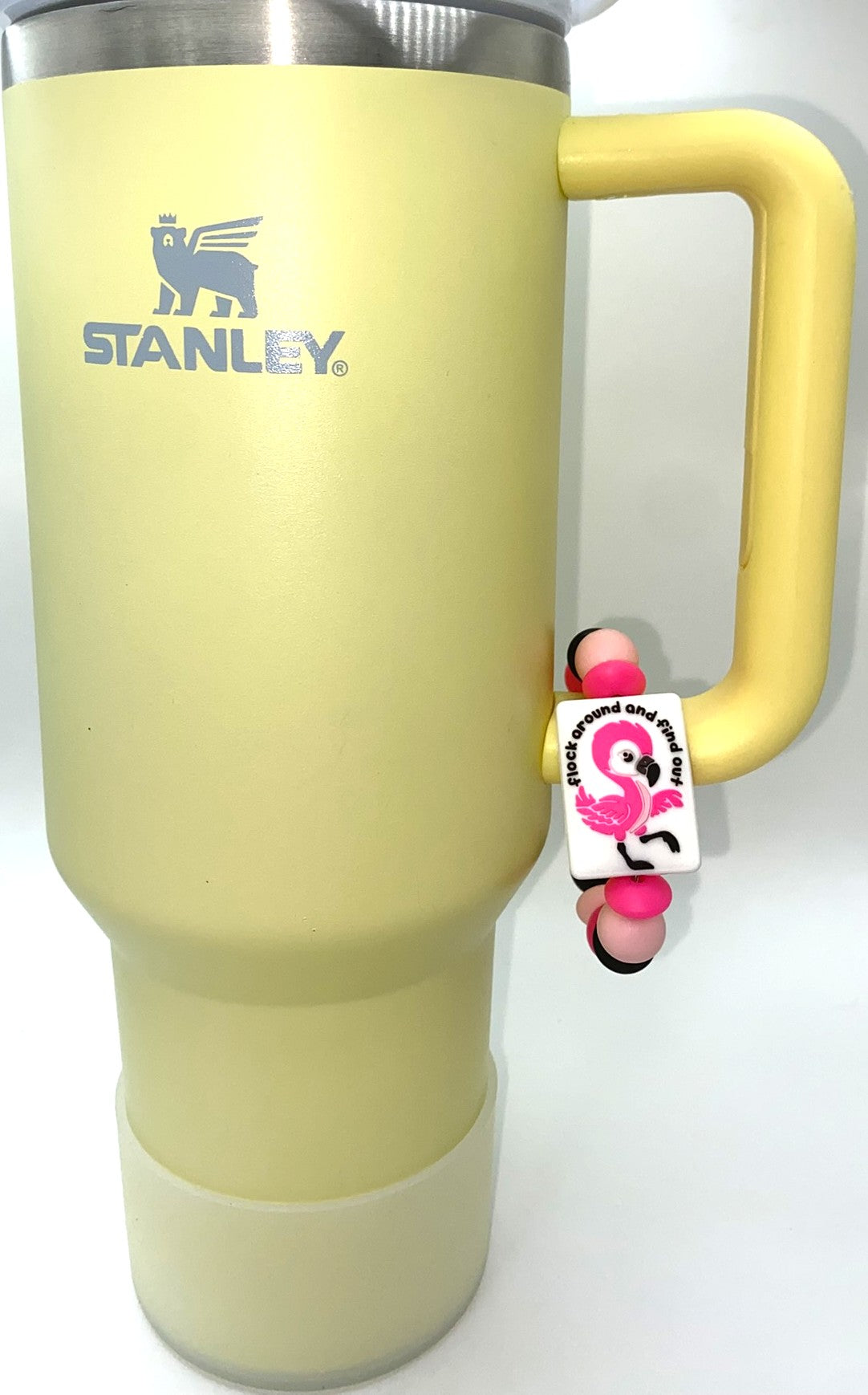 Flock Around & Find Out Pink Flamingo Stanley Cup Tumbler Handle Charm