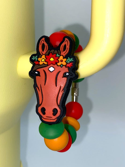 Horse W/Flower Crown Stanley Tumbler Cup handle Charm