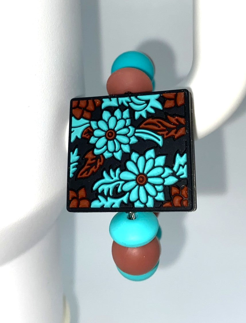 Floral Scroll Design Stanley Tumbler Cup Handle Charm