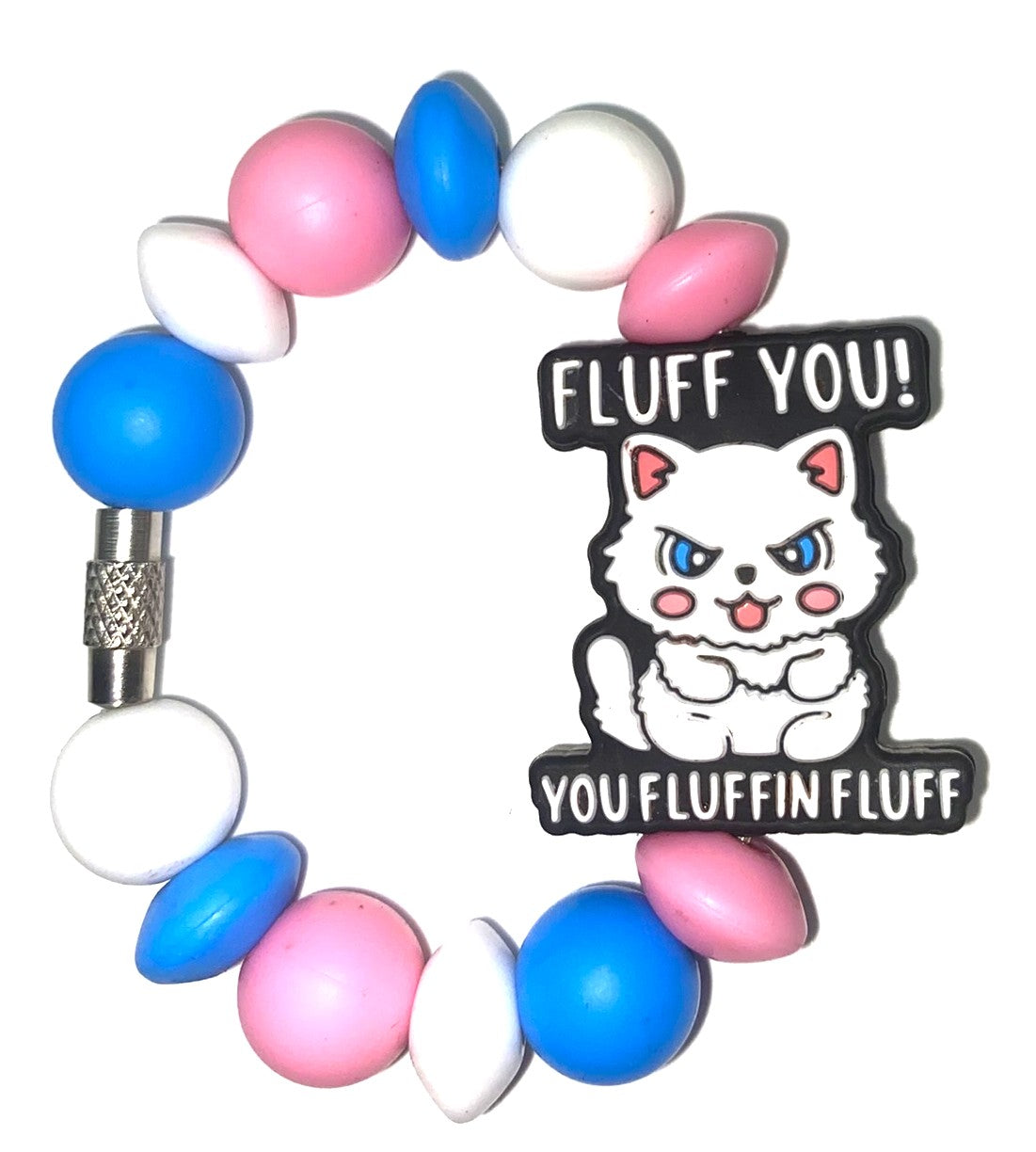 Fluff You You Fluffin Fluff Cat Funny Stanley Tumbler Cup Handle Charm