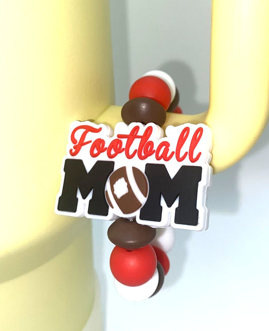 Football Mom Stanley Tumbler Cup Handle Charm