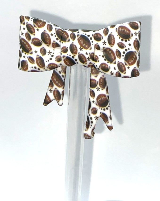 Footballs Bow Straw Topper