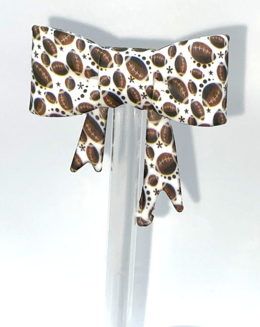 Footballs Bow Straw Topper