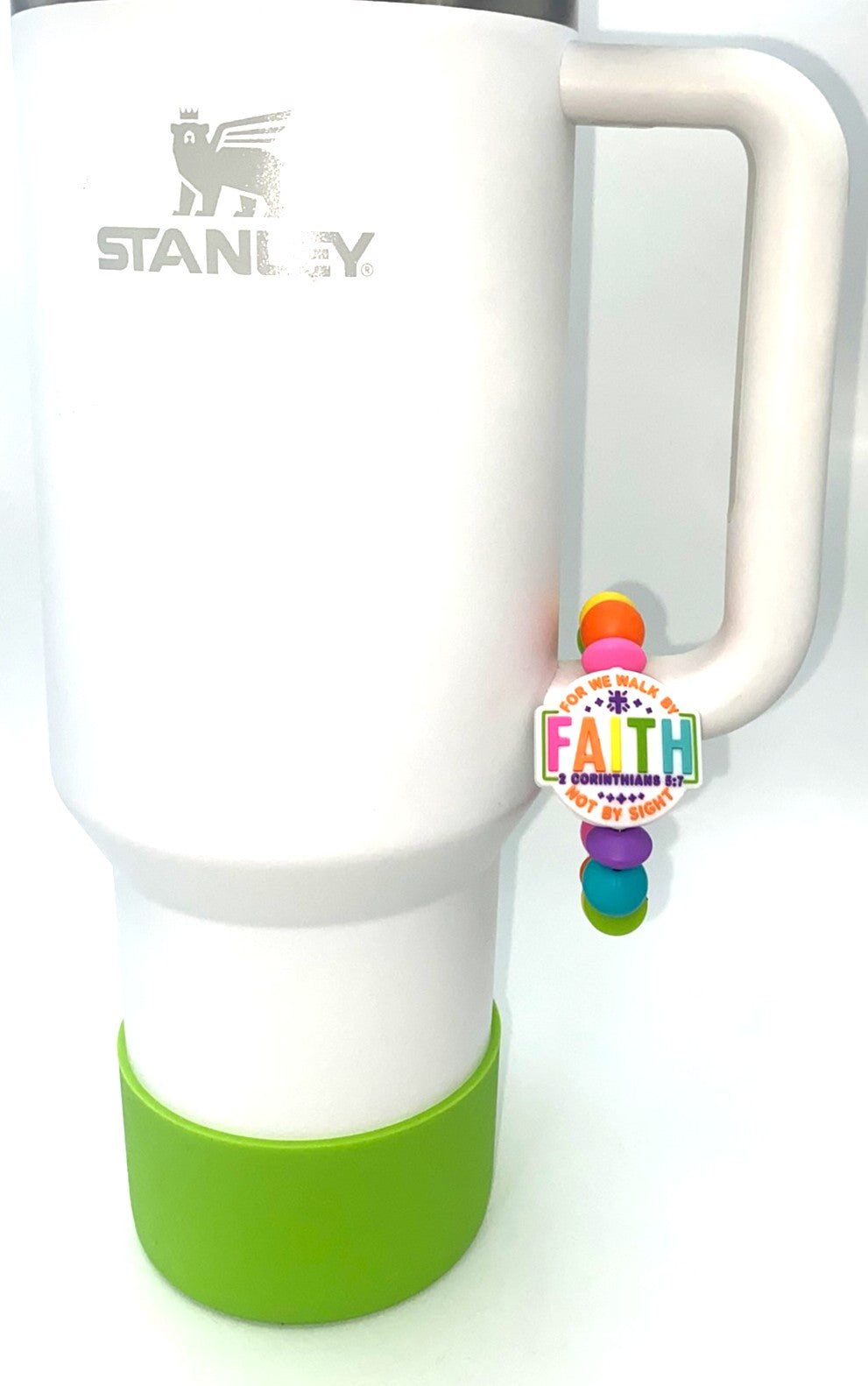 For We Walk By Faith Not By Sight 2 Corinthians 5:7 Stanley Tumbler Cup Handle Charm