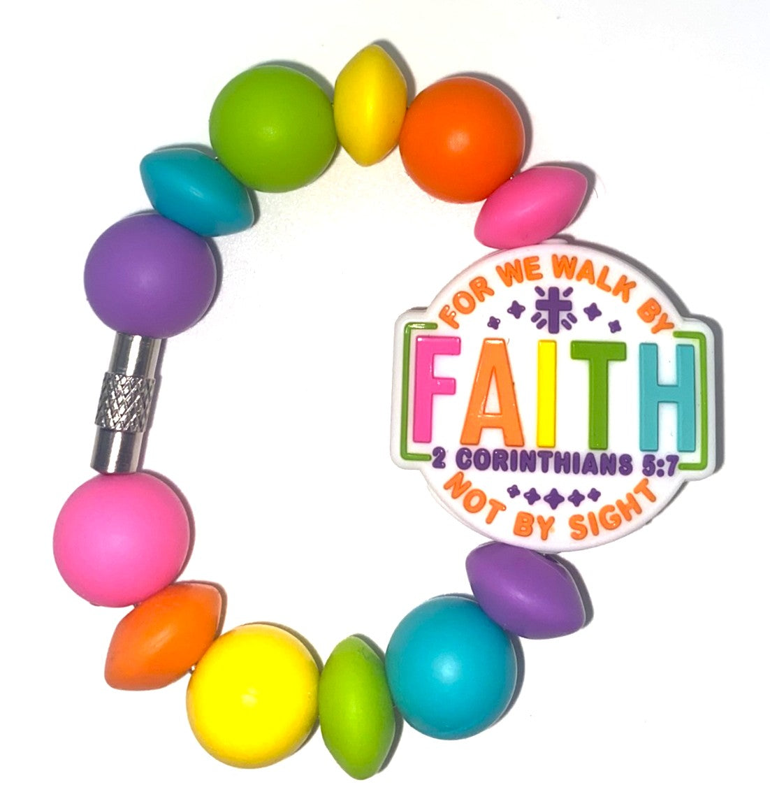 For We Walk By Faith Not By Sight 2 Corinthians 5:7 Stanley Tumbler Cup Handle Charm