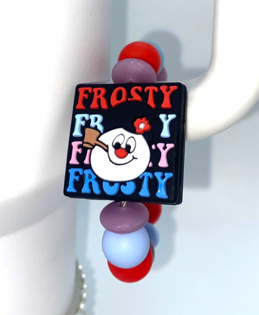 Frosty Snowman Square Winter Stanley Tumbler Cup Handle Charm