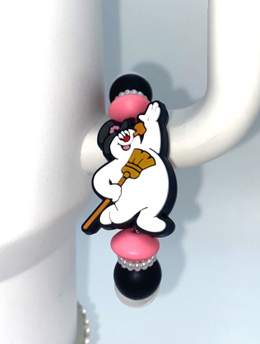 Frosty Snowman w/Broom Winter Stanley Tumbler Cup Handle Charm