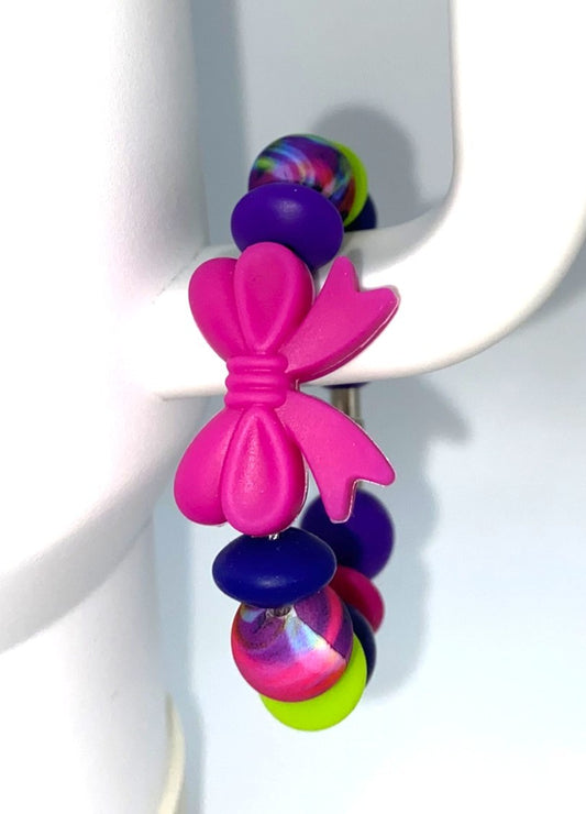 Fuchsia Coquette Bow Stanley Tumbler Cup Handle Charm