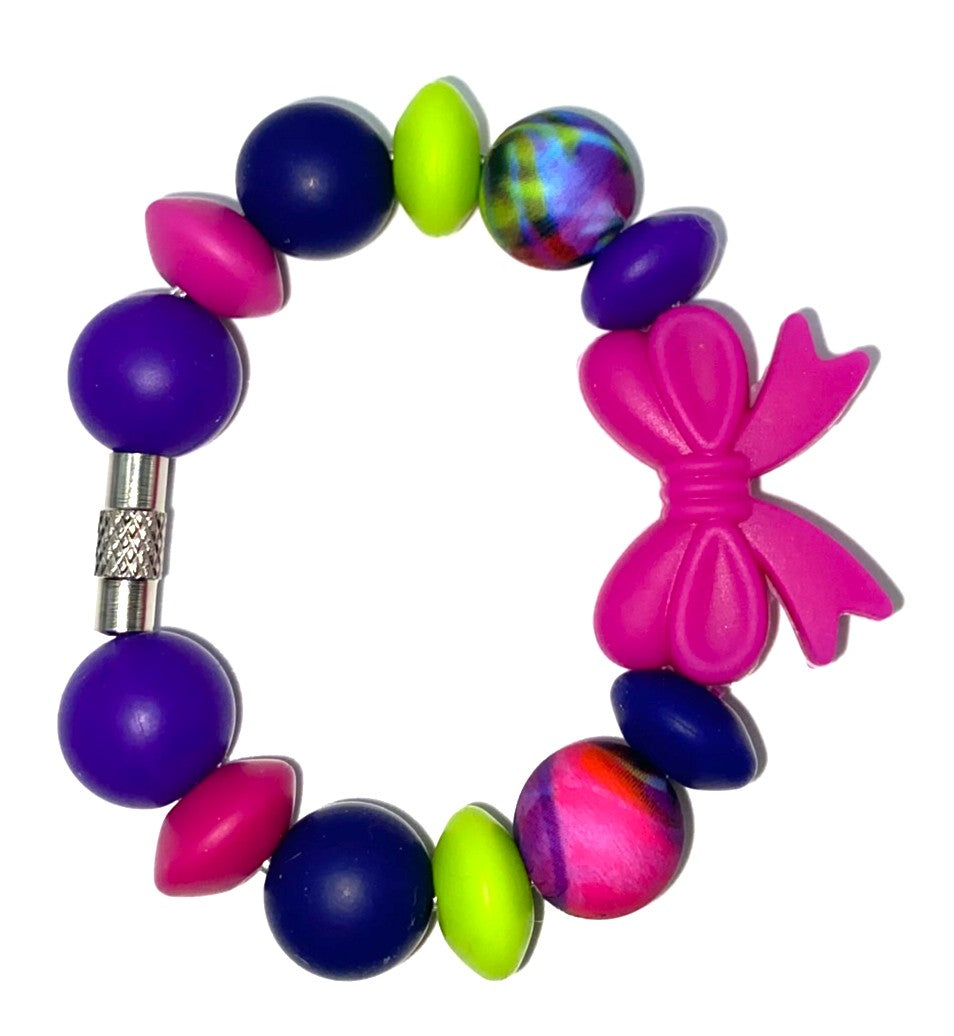 Fuchsia Coquette Bow Stanley Tumbler Cup Handle Charm