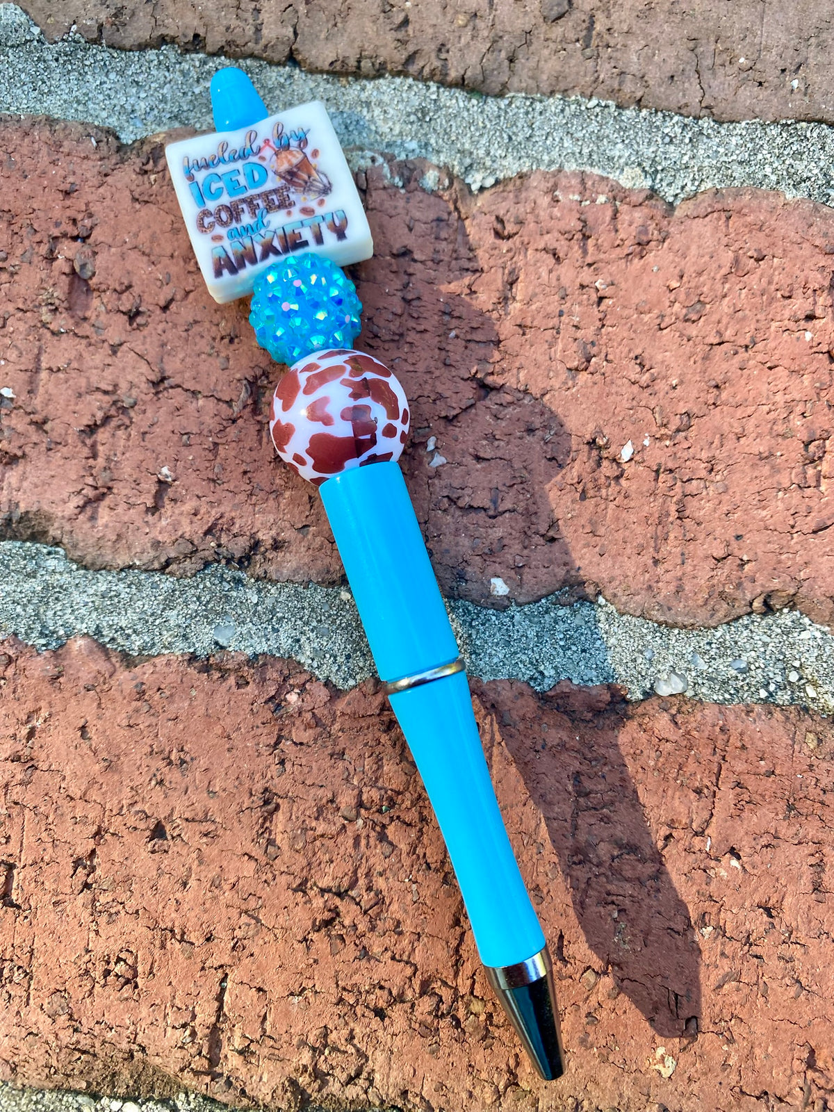 Fueled By Iced Coffee & Anxiety Beaded Pen