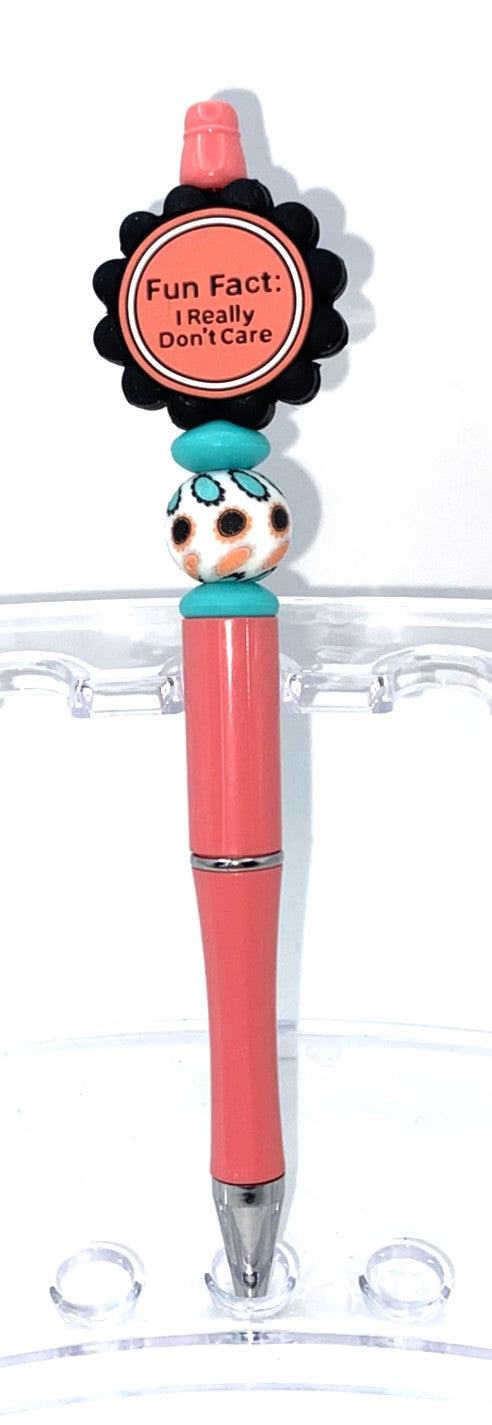 Fun Fact I Really Don't Care Beaded Pen