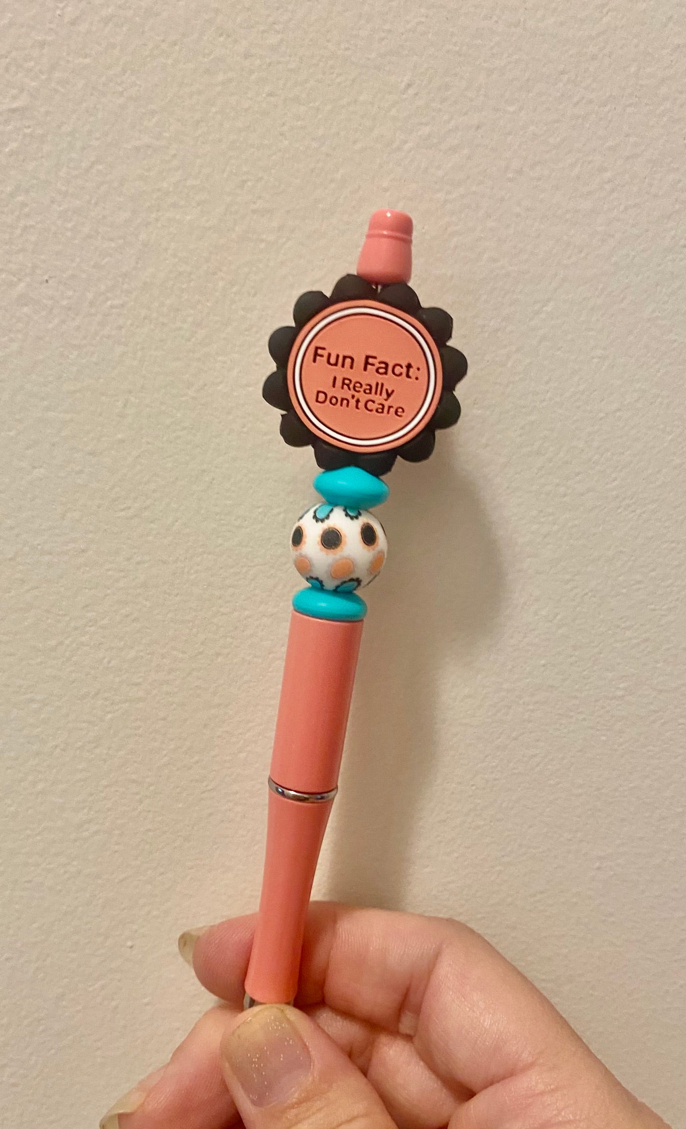 Fun Fact I Really Don't Care Beaded Pen