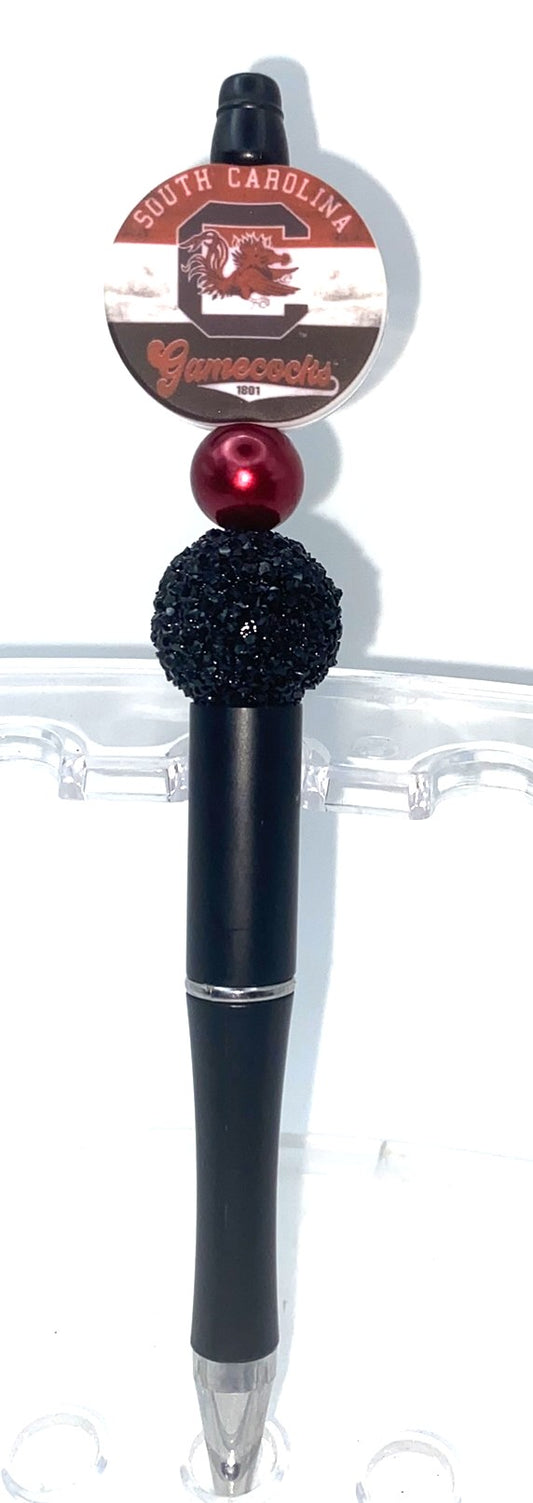 USC Gamecocks Printed Circle Beaded Pen