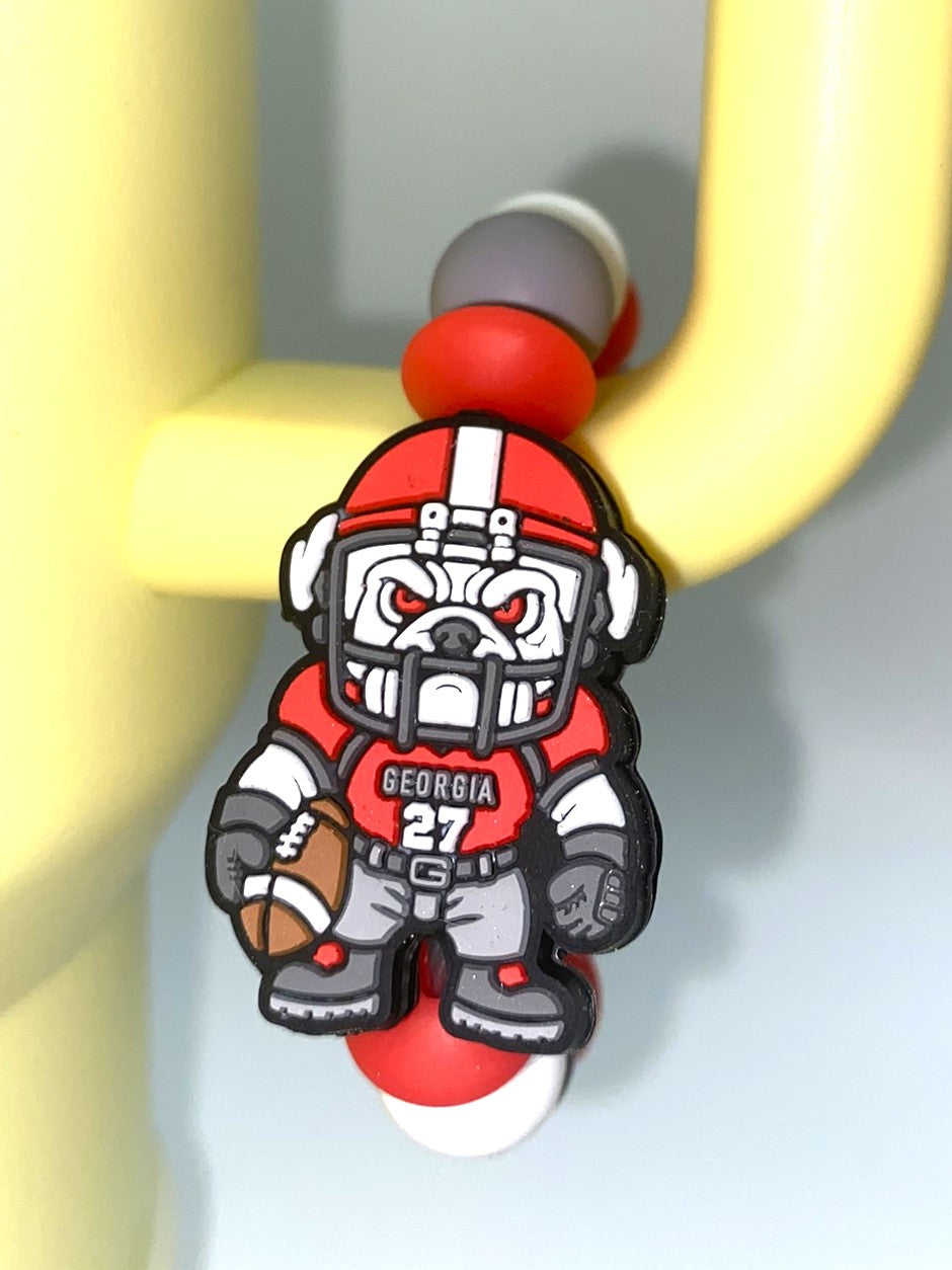 Georgia Bulldog In Football Gear College Football Stanley Tumbler Cup Handle Charm