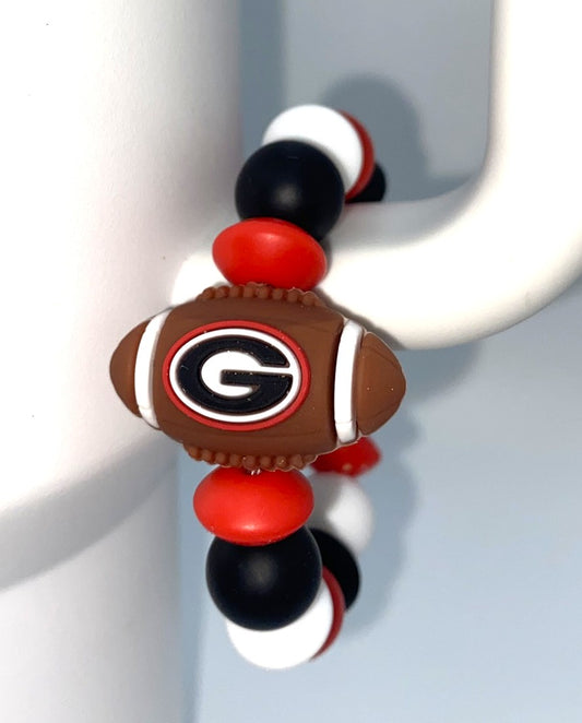 College Football GA Bulldogs 3D Football Stanley Tumbler Cup Handle Charm