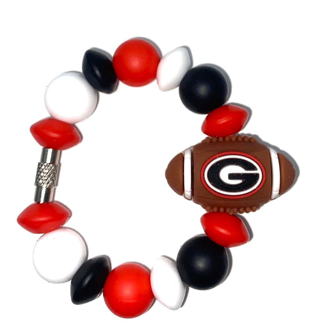 College Football GA Bulldogs 3D Football Stanley Tumbler Cup Handle Charm
